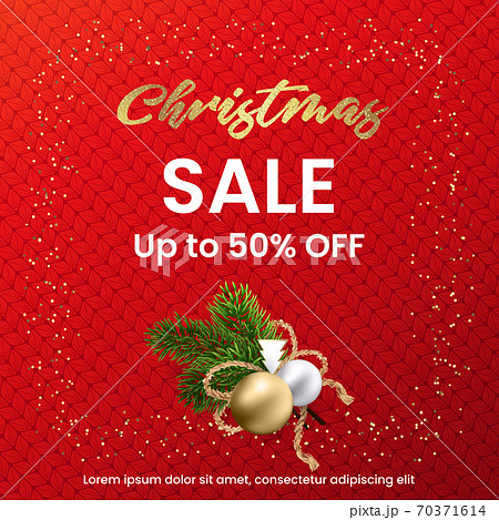 Christmas Sale web banner on a red knitted background Christmas Sale web banner on a red knitted background 70371614