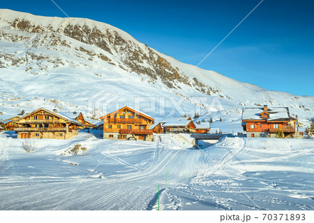 Famous winter ski resort in the French Alps, Europe 70371893