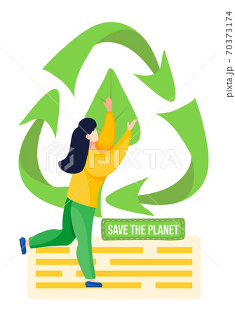Save the planet concept. Environmentally friendly products, recycling. Waste-free production 70373174