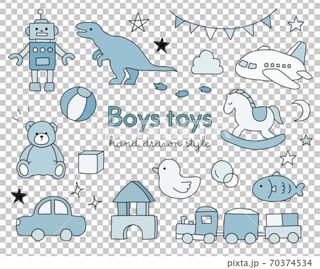 男の子のおもちゃの手描きイラストのセット/かわいい/キッズ/遊び/アイテム/育児/子ども/子育て 男の子のおもちゃの手描きイラストのセット/かわいい/キッズ/遊び/アイテム/育児/子ども/子育て 70374534