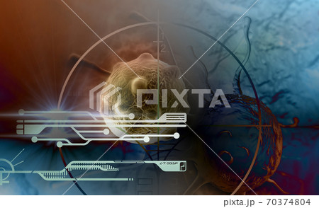 Digital 3d illustration of cancer cells in human body 70374804