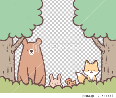 Tree, grass and animal frame Tree, grass and animal frame 70375331