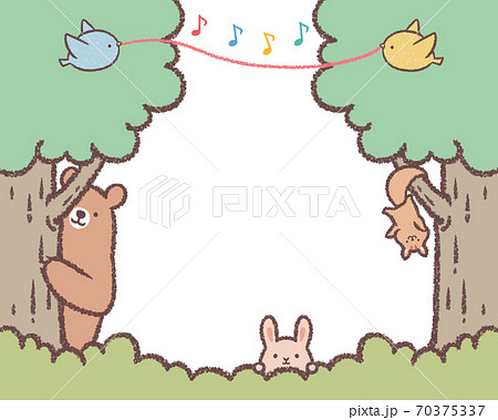 木と草と動物と小鳥のフレーム2 木と草と動物と小鳥のフレーム2 70375337