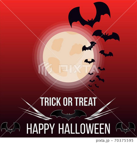 Halloween sale or party event with bats and moon 70375595