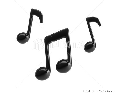 3d Rendering Black Music Notes Isolated On のイラスト素材