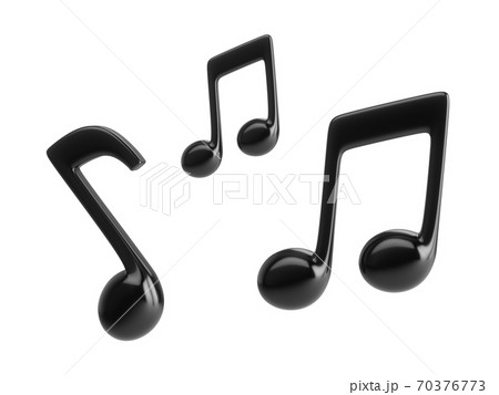 3d Rendering Black Music Notes Isolated On のイラスト素材