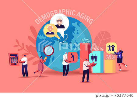 Demographic Aging Concept Statistics Data For Stock Illustration