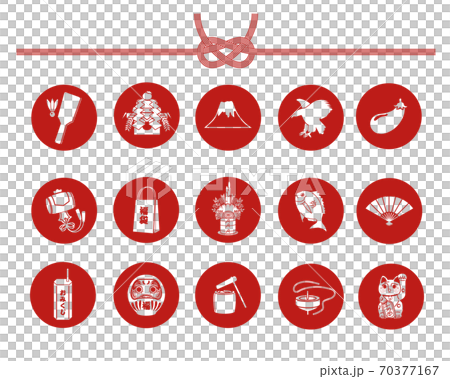 Silhouette icon new year illustration material set Silhouette icon new year illustration material set 70377167