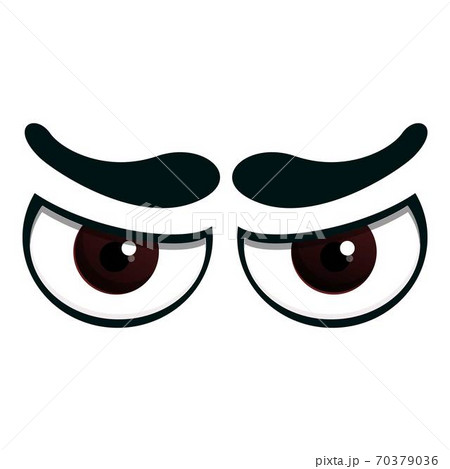 Angry Mad Eyes Icon Cartoon Styleのイラスト素材