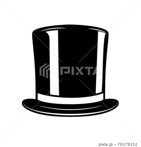 Vintage gentleman hat isolated on white background. Top hat. Design element for logo, label, emblem, sign. 70379152