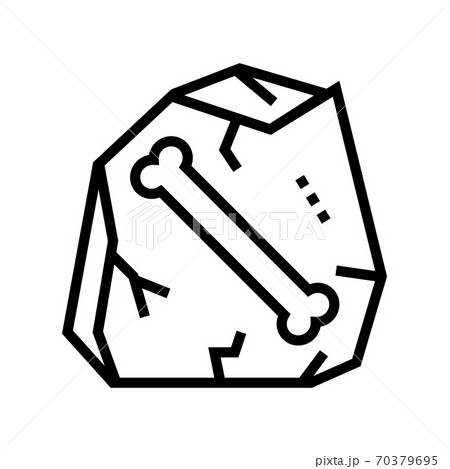 bone in stone line icon vector illustration 70379695