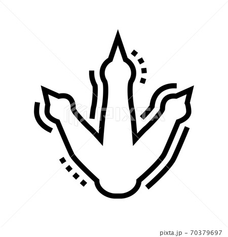 dinosaur footprint line icon vector illustration 70379697