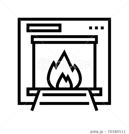 burning garbage machine line icon vector illustration 70380511
