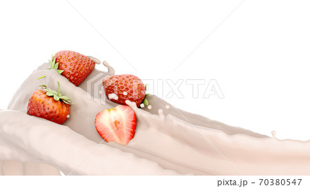 Raspberries float in a yogurt Presentation of dairy products flavored 3d render image Raspberries float in a yogurt Presentation of dairy products flavored 3d render image 70380547