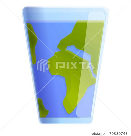 Global warming water glass icon, cartoon style 70380743
