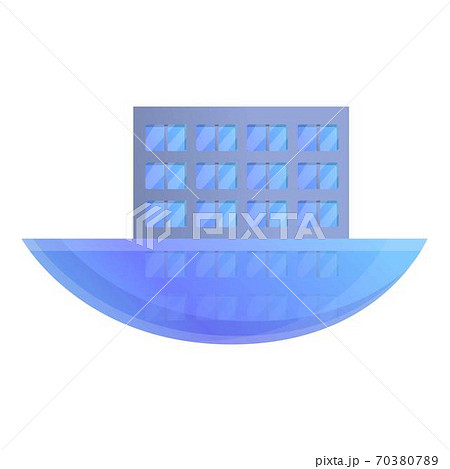 City flood icon, cartoon style City flood icon, cartoon style 70380789
