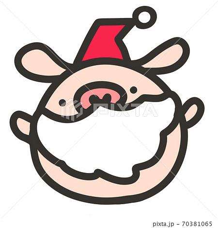 サンタ姿の豚のイラスト 可愛いです のイラスト素材