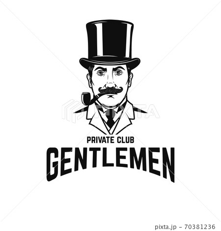 Private gentlemen club. Gentleman in retro hat and with smoking pipe. Private gentlemen club. Gentleman in retro hat and with smoking pipe. 70381236