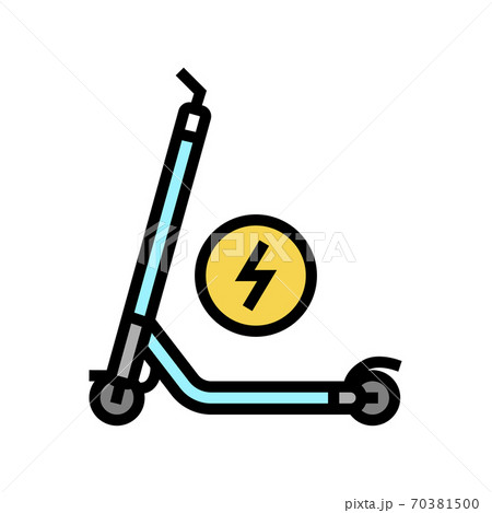 electrical kick scooter color icon vector illustration 70381500