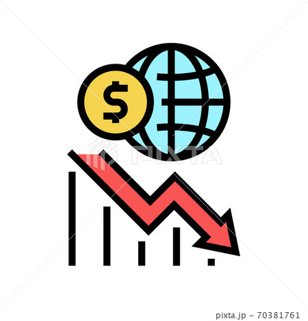 worldwide economy crisis color icon vector illustration 70381761