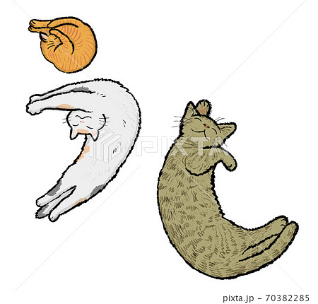 2021年　丑年の年賀状素材　デザイン書道　にゃん賀状5　うし 70382285