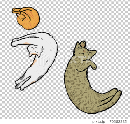 2021年　丑年の年賀状素材　デザイン書道　にゃん賀状5　うし 70382285