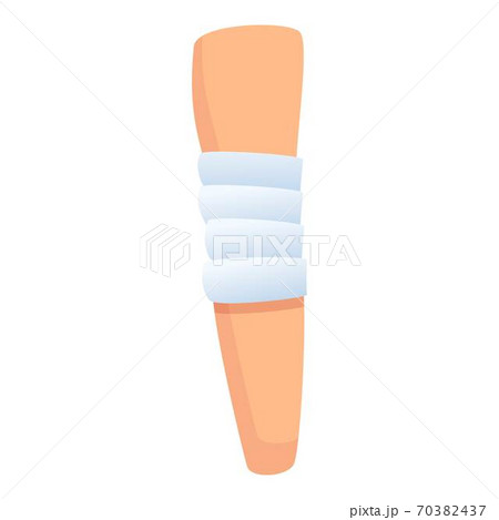 Knee medical bandage icon, cartoon style 70382437