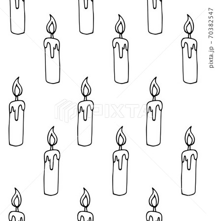 Vector seamless pattern of doodle sketch candle 70382547