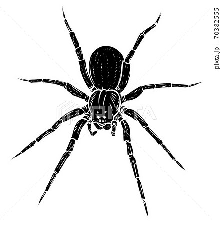 black silhouette spider steed crossbow scary vector illustration art 70382555