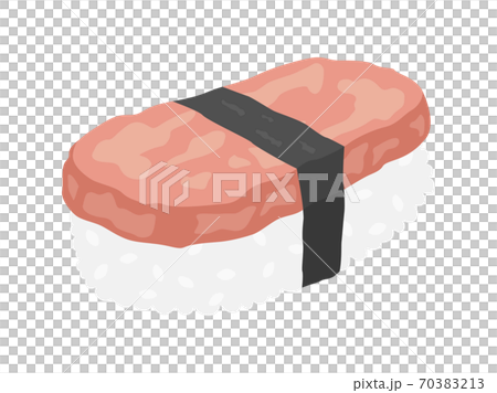 ランチョンミートのおむすびのイラストのイラスト素材