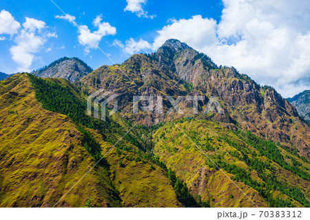 Himalaya mountains landscape, Parvati valley 70383312