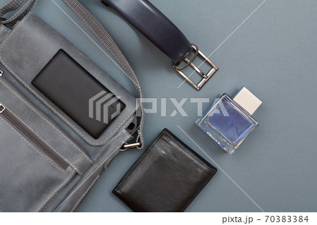 Set of men clothes and accessories in business style. Luxury businessman attributes 70383384