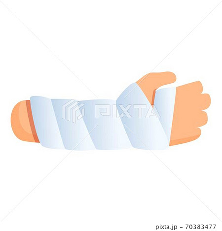 Hand elastic bandage icon, cartoon style 70383477