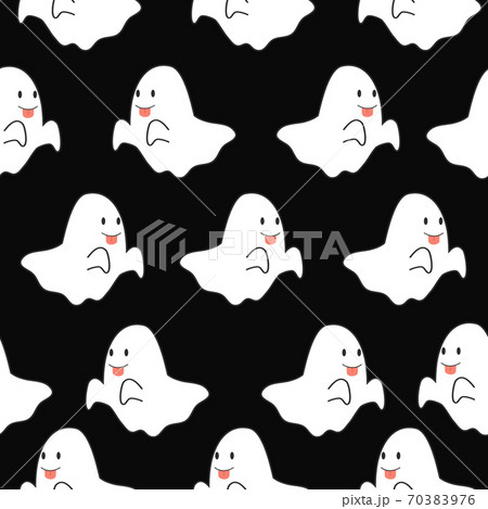 Ghost icon Halloween seamless pattern Ghost icon Halloween seamless pattern 70383976