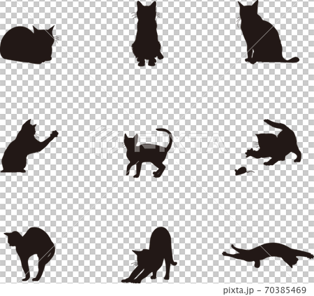 猫のシルエットのイラスト素材 猫のシルエットのイラスト素材