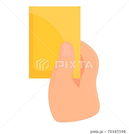 Referee yellow card icon, cartoon style 70385598