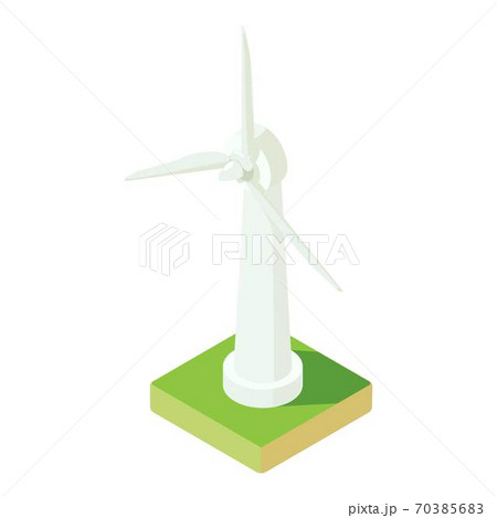 Modern wind turbine icon, isometric style 70385683