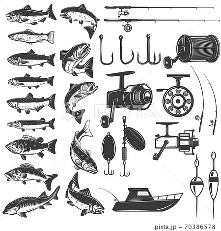 Scandinavian fishing rod icon, isometric style: Royalty Free #151865810