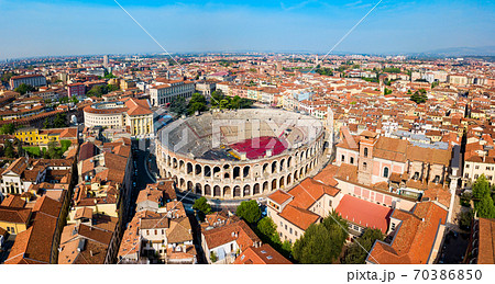 Verona Arena aerial panoramic view 70386850
