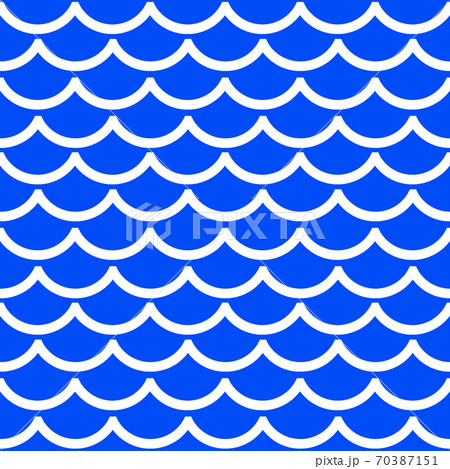 White wave on blue ocean seamless pattern illustration design White wave on blue ocean seamless pattern illustration design 70387151