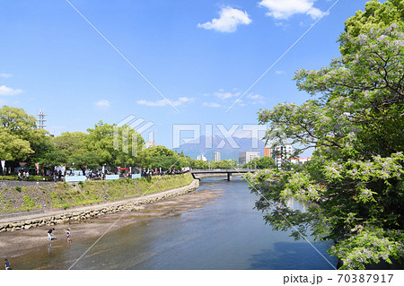 甲突橋から見た桜島 甲突橋から見た桜島 70387917