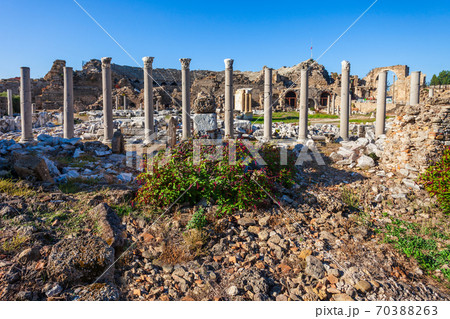 Ancient city of Side, Turkey 70388263