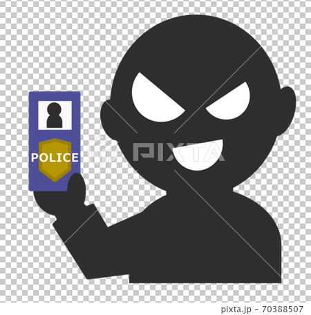 Illustration of a scammer claiming to be the police 70388507