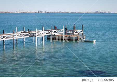 Construction of the pier. Construction of the pier. 70388905