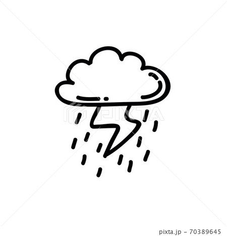 storm doodle icon, vector black line illustration 70389645