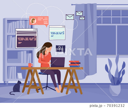 Working At Home Composition 70391232