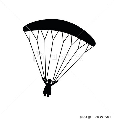 Paraglider Pictogram Isolated On White Backgroundのイラスト素材