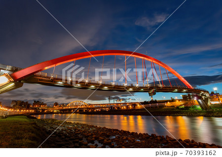 Twilight view of the beautiful Rainbow Bridge 70393162