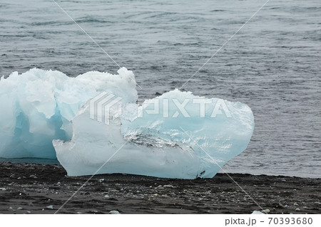 Glacial ice blocks in Iceland 70393680