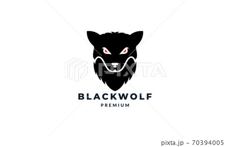 wolf or dog forest black head  logo vector illustration design 70394005